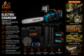 XYSD 12 in Electric Chainsaw Cordless, 21v ,2x3000mah Battery Handheld Chainsaw for Tree Trimming Electric Tree Trimmer Saw